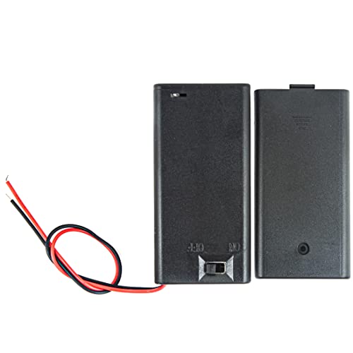 jujinglobal 2pcs 2AA 2x1.5V Battery Holder Box 2 Slot with Switch ON/Off with Wire