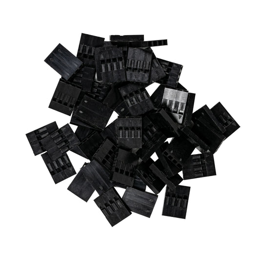 flashtree 50pcs DuPont rubber shell 4P single row cable plug