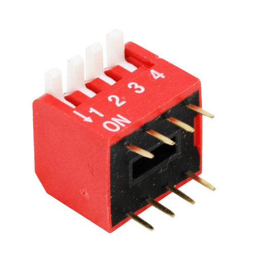 flashtree 50pcs 4p Side dial / piano key type 4-bit side dial code switch 2.54 pitch dip sliding type