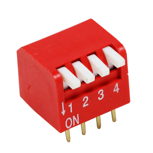 flashtree 50pcs 4p Side dial / piano key type 4-bit side dial code switch 2.54 pitch dip sliding type