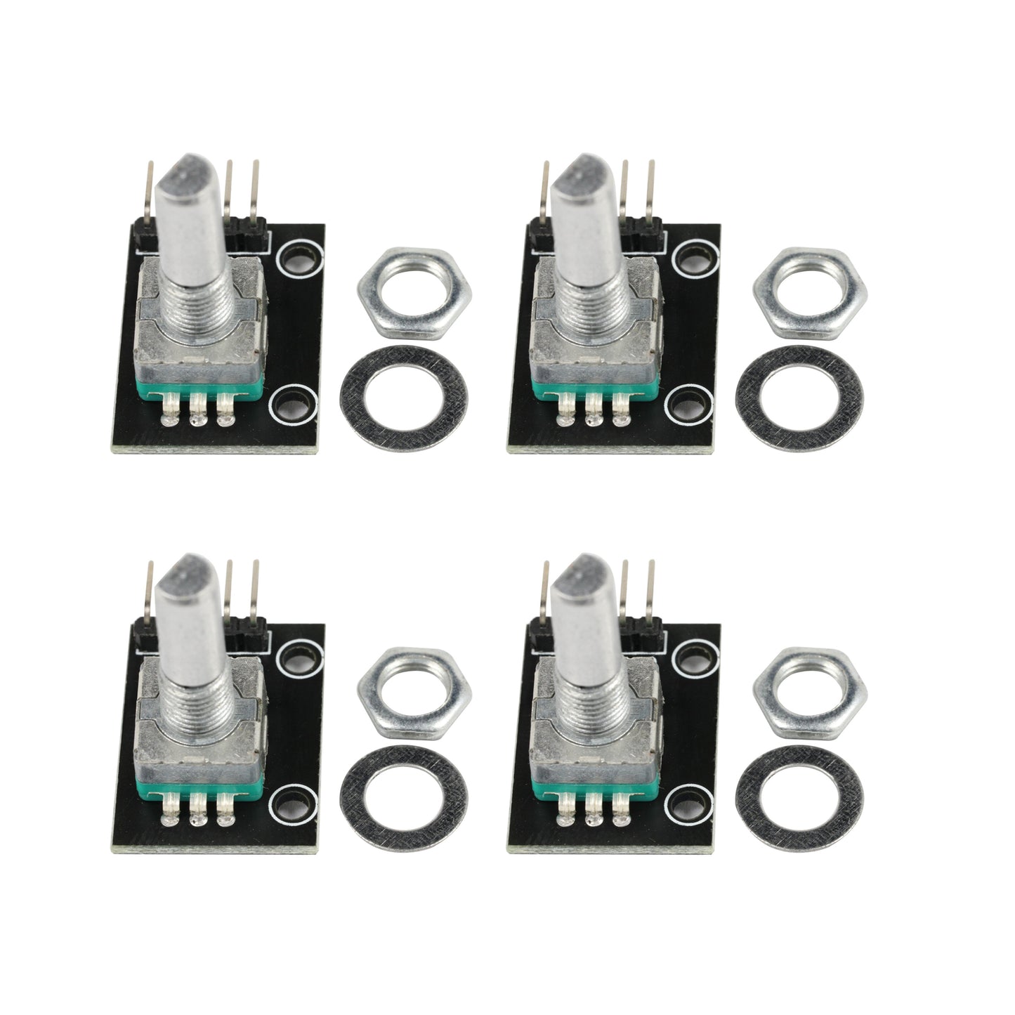 flashtree 4pcs 360 degree rotary encoder module ky-040 for module potentiometer digital pulse output Arduino knob switch