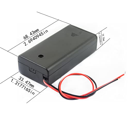 jujinglobal 2pcs 2AA 2x1.5V Battery Holder Box 2 Slot with Switch ON/Off with Wire
