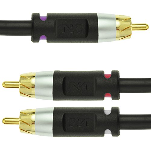 Mediabridgeâ„?Ultra Series RCA Y-Adapter (15 Feet) - 1-Male to 2-Male for Digital Audio or Subwoofer - Dual Shielded with RCA to RCA Gold-Plated Connectors - Black - (Part# CYA-1M2M-15B)
