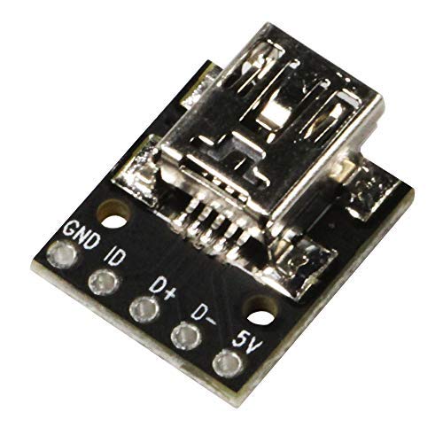 flashtree 2pcs USB Mini Female Breakout Board 5 pins Out (2.54mm 100mils Pitch)