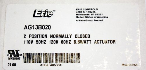 Erie AG13B020 2 position Normaly closed actuator 120V for zone Valve