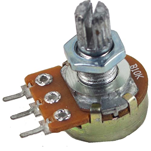 jujinglobal 5pcs 10K Ohm Single Linear Taper Rotary Potentiometer 15mm Knurled Shaft Length Shaft Diameter 5mm