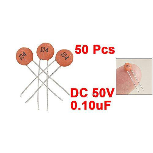 flashtree 50 x 100000pF 100nF 50V Low Voltage DIP Ceramic Disc Capacitors