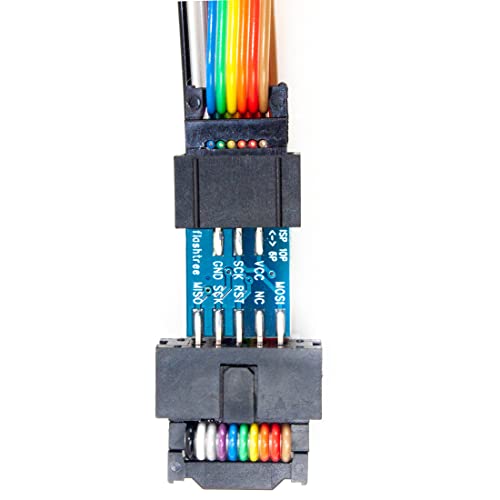 jujinglobal 2pcs ISP Rainbow Cable 10Pin to 6Pin for Arduino