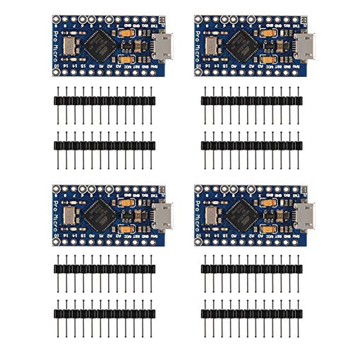 flashtree 4pcs Pro Micro Atmega32U4 5V 16MHz Bootloadered IDE Micro USB Pro Micro Development Board Microcontroller Compatible with Pro Micro Serial Connection with Pin Header