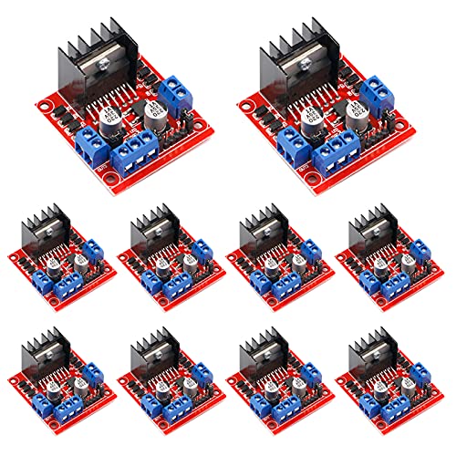 flashtree 10pcs L298N Motor Drive Controller Board DC Dual H-Bridge Robot Stepper Motor Control and Drives Module for Arduino Smart Car Power UNO MEGA R3 Mega2560 (10 PACK)