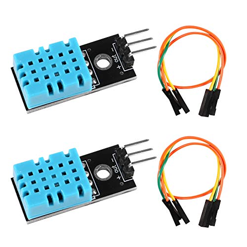 flashtree 2pcs DHT11 Temperature Humidity Sensor Module Digital Temperature Humidity Sensor 3.3V-5V with Wires for Arduino Raspberry Pi 2 3 (2pcs DHT11)