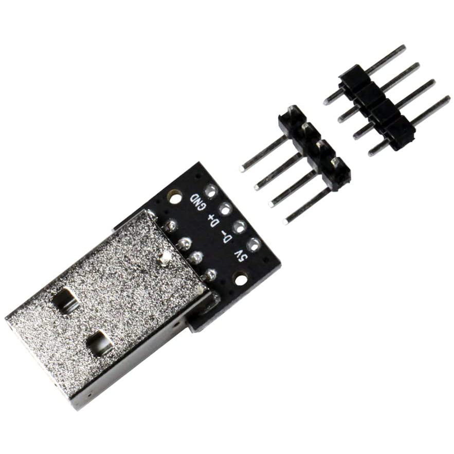 flashtree 10pcs USB 2.0 Type A Male Breakout Board 2.54mm Pin Out 100 mils