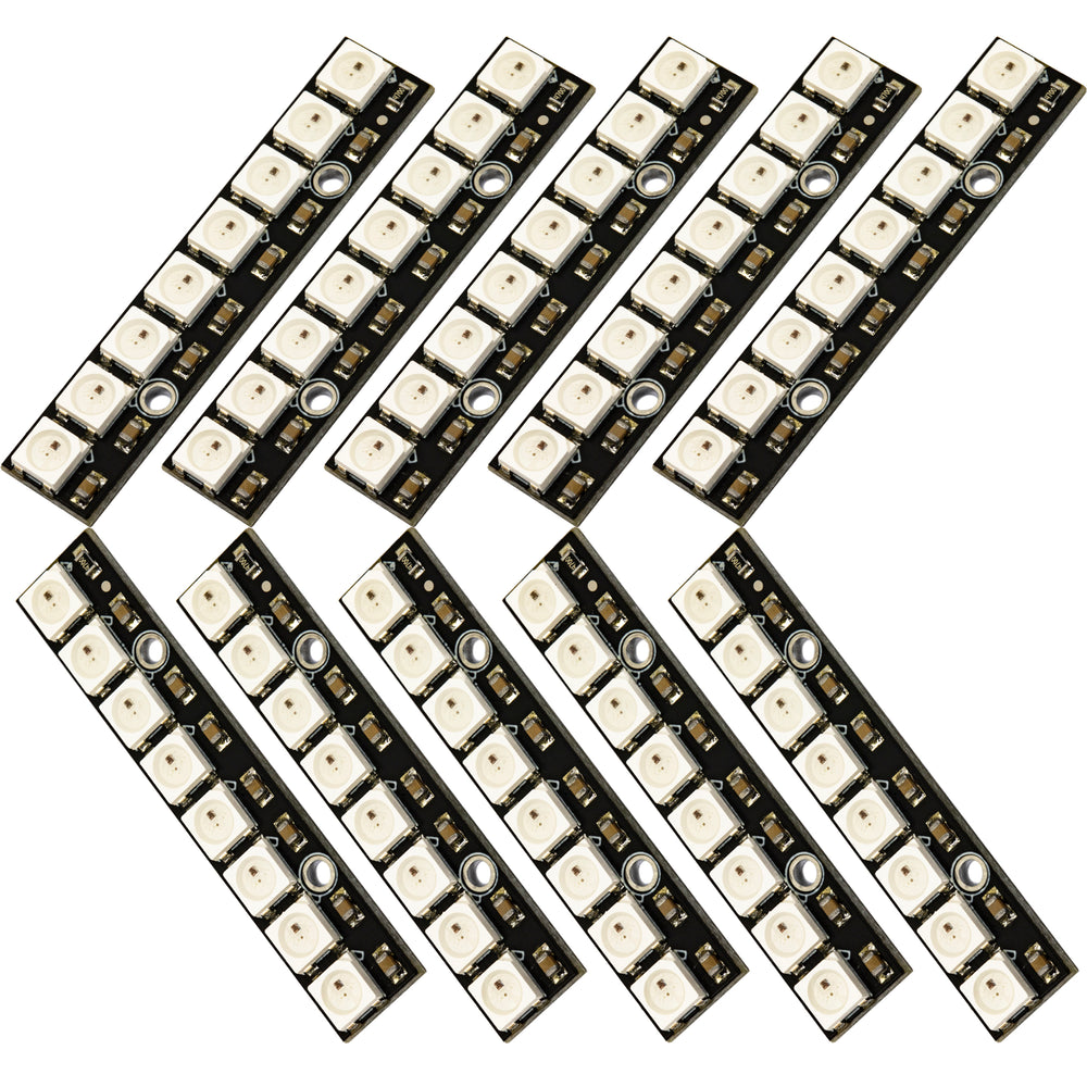 WS2812 5050 LED Stick Light 8 Bit Channel RGB LEDs Full Color with Int ...