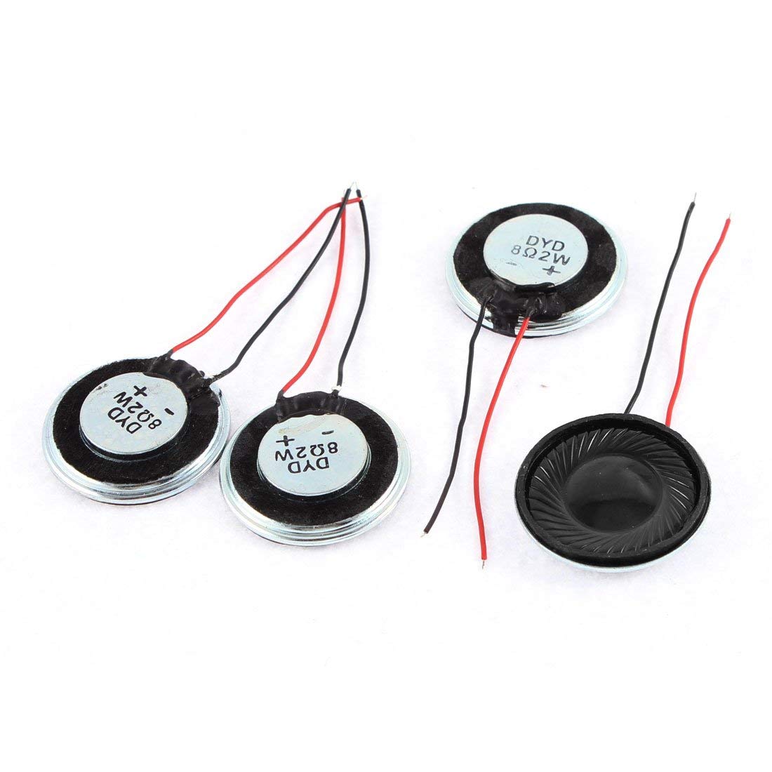 flashtree 4pcs Metal Shell Round Internal Magnet Speaker 2W 8 Ohm