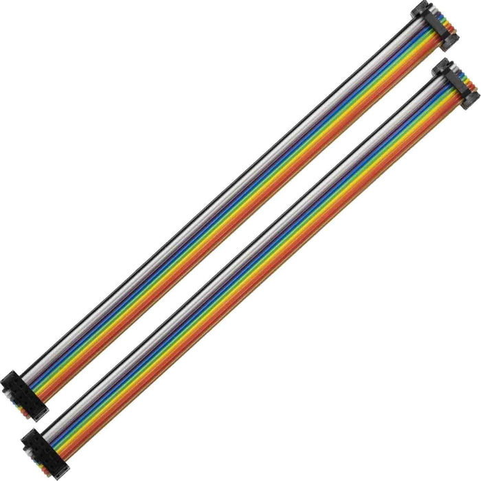 flashtree 2pcs 10p to 10p 2.54 IDC GPIO Ribbon Cable Rainbow 8_ 20cm