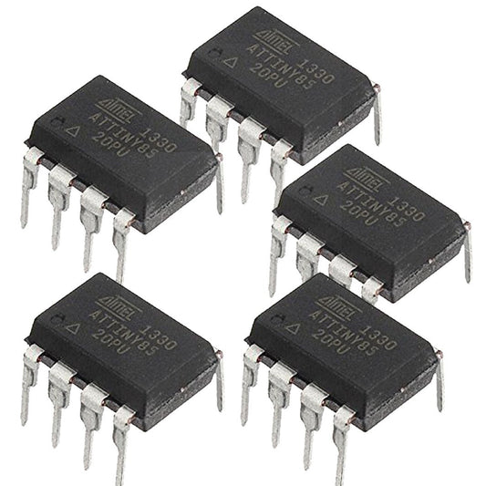 flashtree Original Atmel Dip-8 ATTINY85-20PU Tiny85-20Pu Ic Chip Pack Of 5Pcs