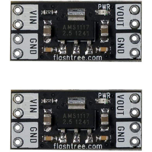 flashtree 2Pcs AMS1117 1117 2.5V 0.5A Voltage Converter 5V 7.5V to 2.5V Module