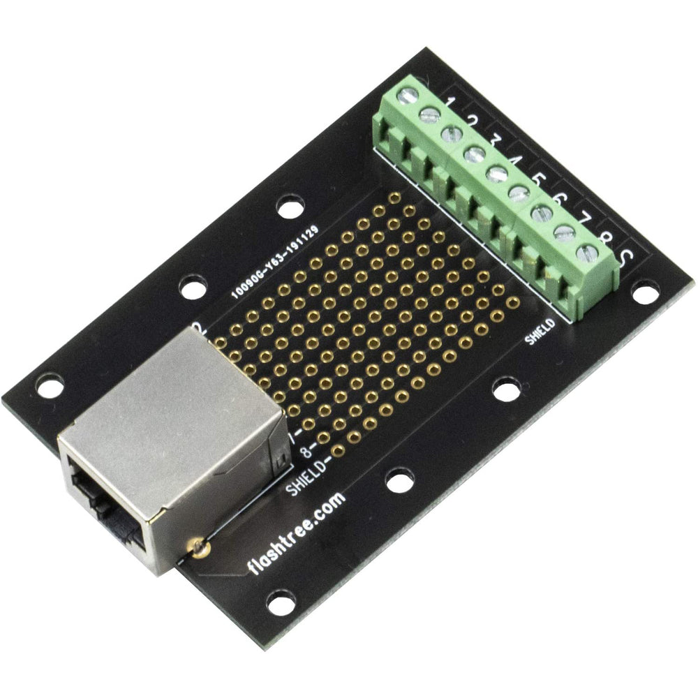 flashtree RJ45 8P8C Right Angle Shielded Jack Breakout Board Terminal Block Connector