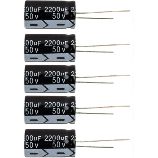 flashtree 5pcs 2200uF 50V 15x28mm Capacitor