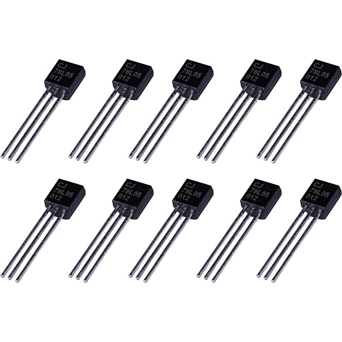 flashtree 10pcs 78L05 CJ78L05 Linear Voltage Regulator IC Positive Fixed Output 5V 100mA TO-92 with Copper Plated feet…