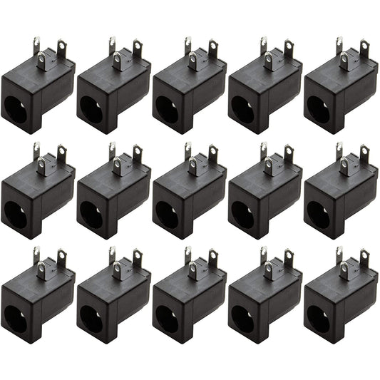 flashtree 15pcs 5.5mmx2.1mm 3 Pins PCB Mounting DC-005 DC005 Female DC Power Jack