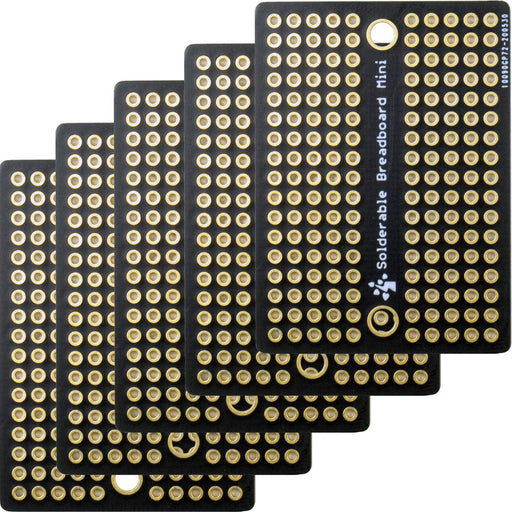 flashtree 5pcs Mini Solder-able Breadboard Gold Plated Finish Proto Board PCB for Arduino Electronic DIY