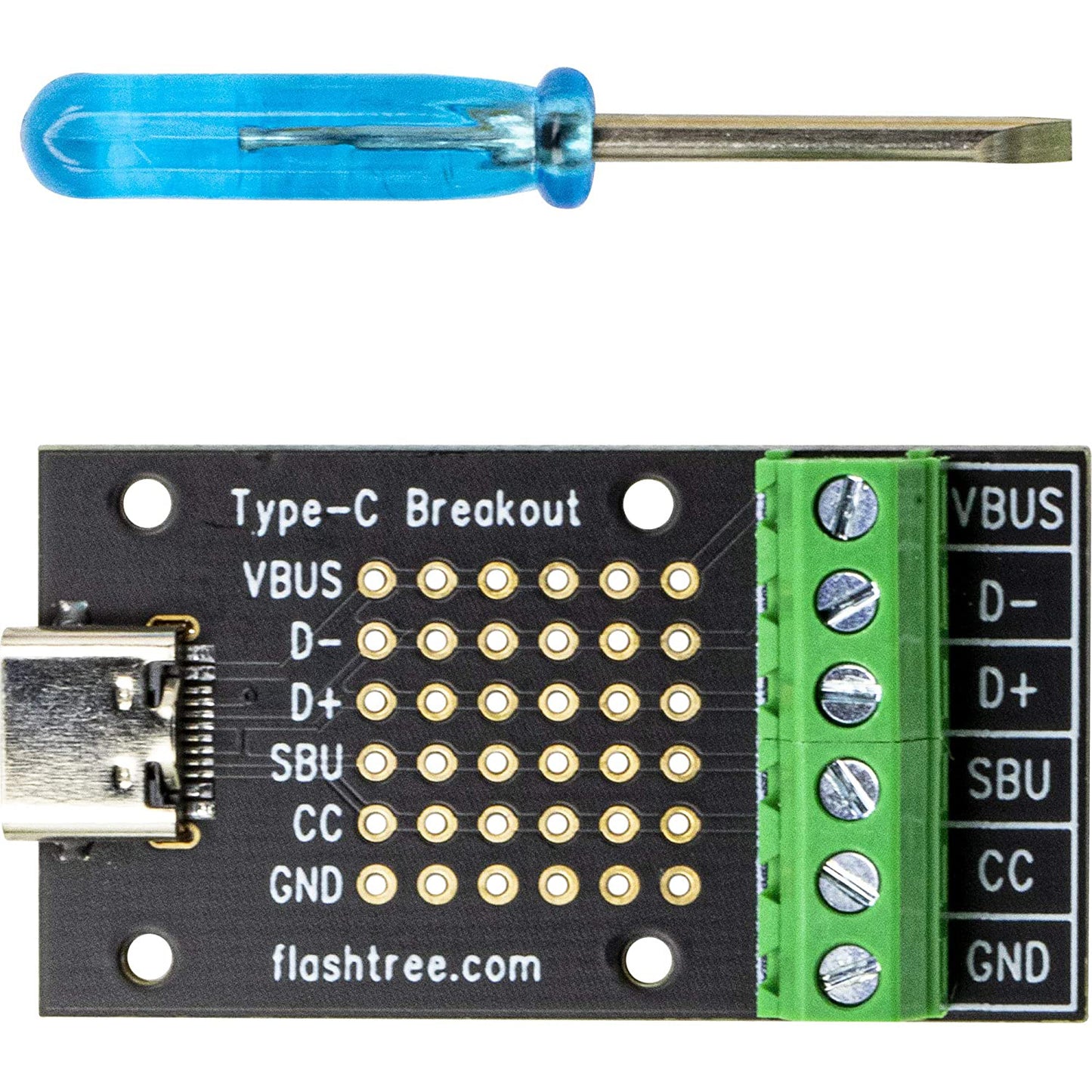 flashtree 2pcs USB Type-C Female Breakout Board 6 pins Out (3.81mm 150mils 0.15_ Pitch) and Jack Port to Terminal