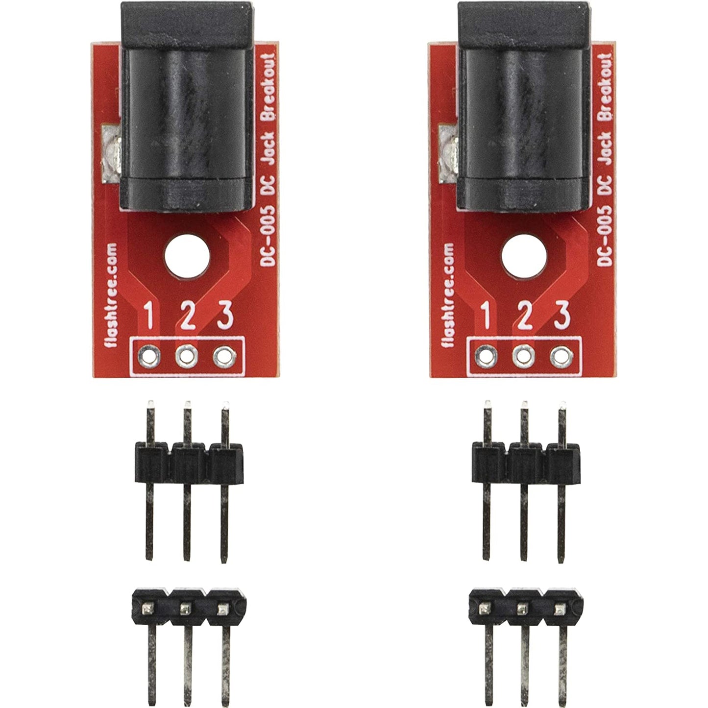 flashtree 2pcs 5.5x2.5mm DC 2.5mm Power Jacks Sockets Breakout Board with 3pin Output 2.54mm Pitch